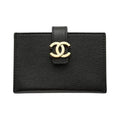 CHANEL 26A CC Logo Grained Goatskin Card Holder in Black - AP5329