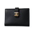 CHANEL 26A CC Logo Grained Goatskin Wallet in Black - AP5330