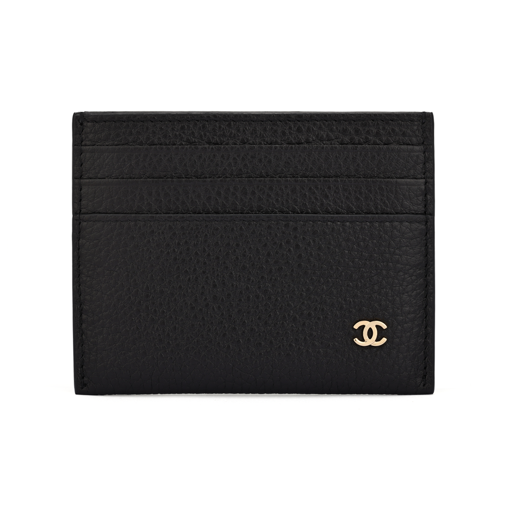 CHANEL 26S CC Logo Grained Calfskin Card Holder in Black - AP5263