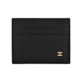 CHANEL 26S CC Logo Grained Calfskin Card Holder in Black - AP5263