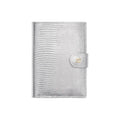 CHANEL 26B CC Logo Lizard-Embossed Calfskin Passport Holder in Silver - AP5193