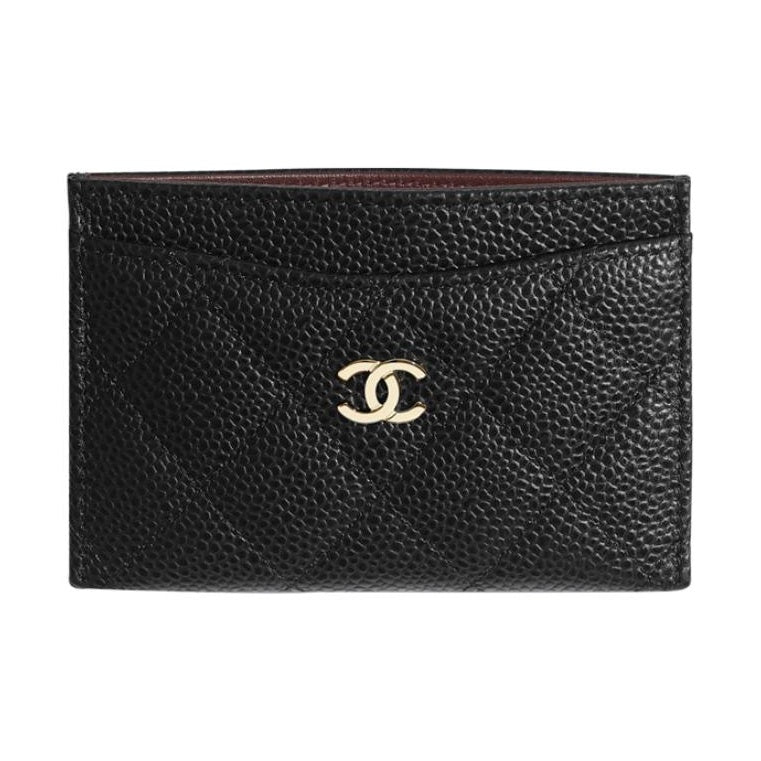 CHANEL Quilted Caviar Leather Double-Sided Card Holder in Black - AP0213