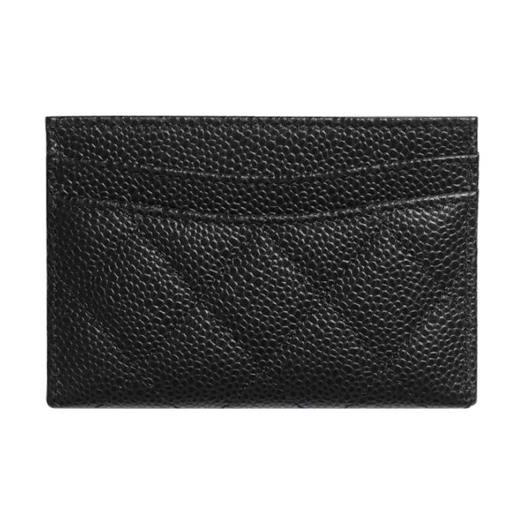 CHANEL Quilted Caviar Leather Double-Sided Card Holder in Black - AP0213