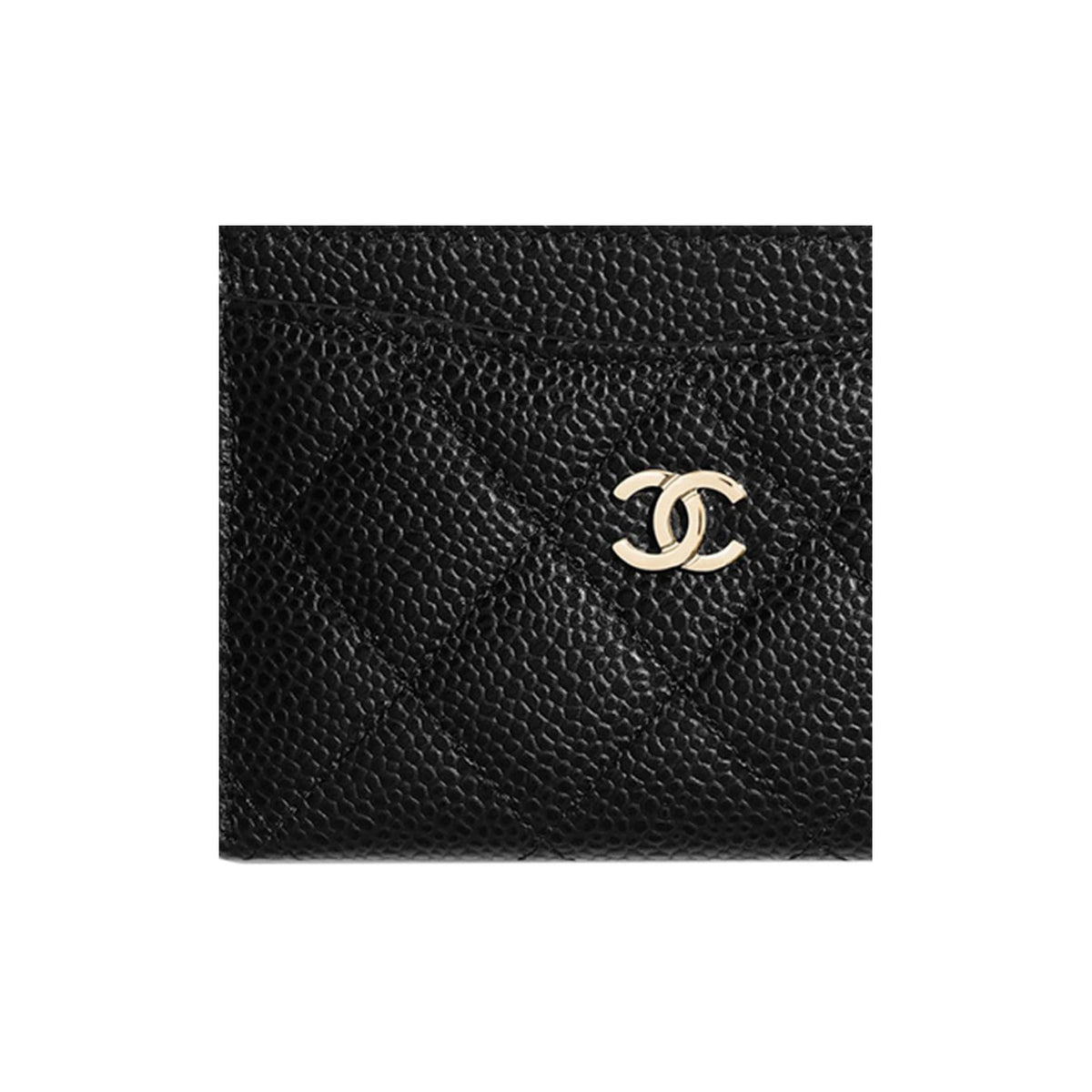 CHANEL Quilted Caviar Leather Double-Sided Card Holder in Black - AP0213