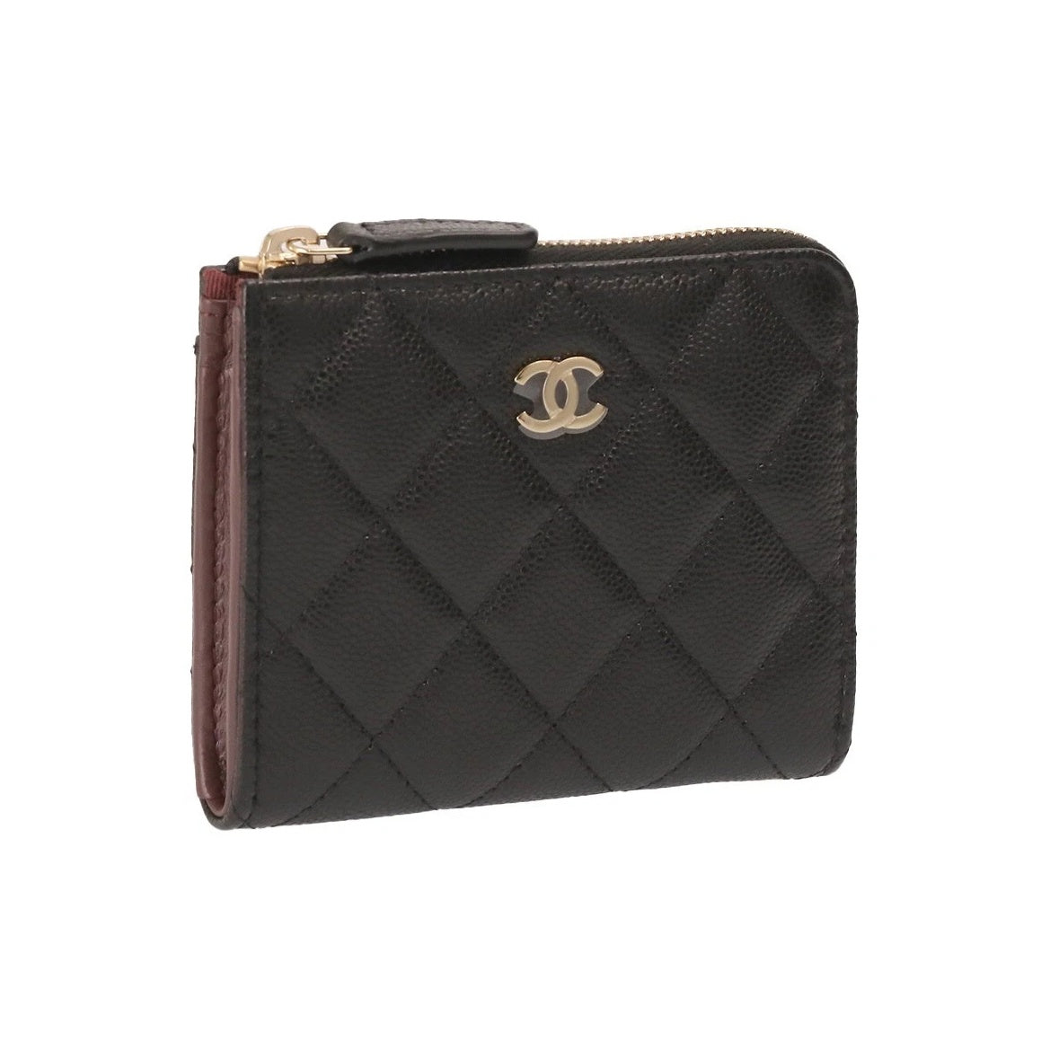 CHANEL 26P Small Quilted Grained Calfskin Wallet, Black, AP3999