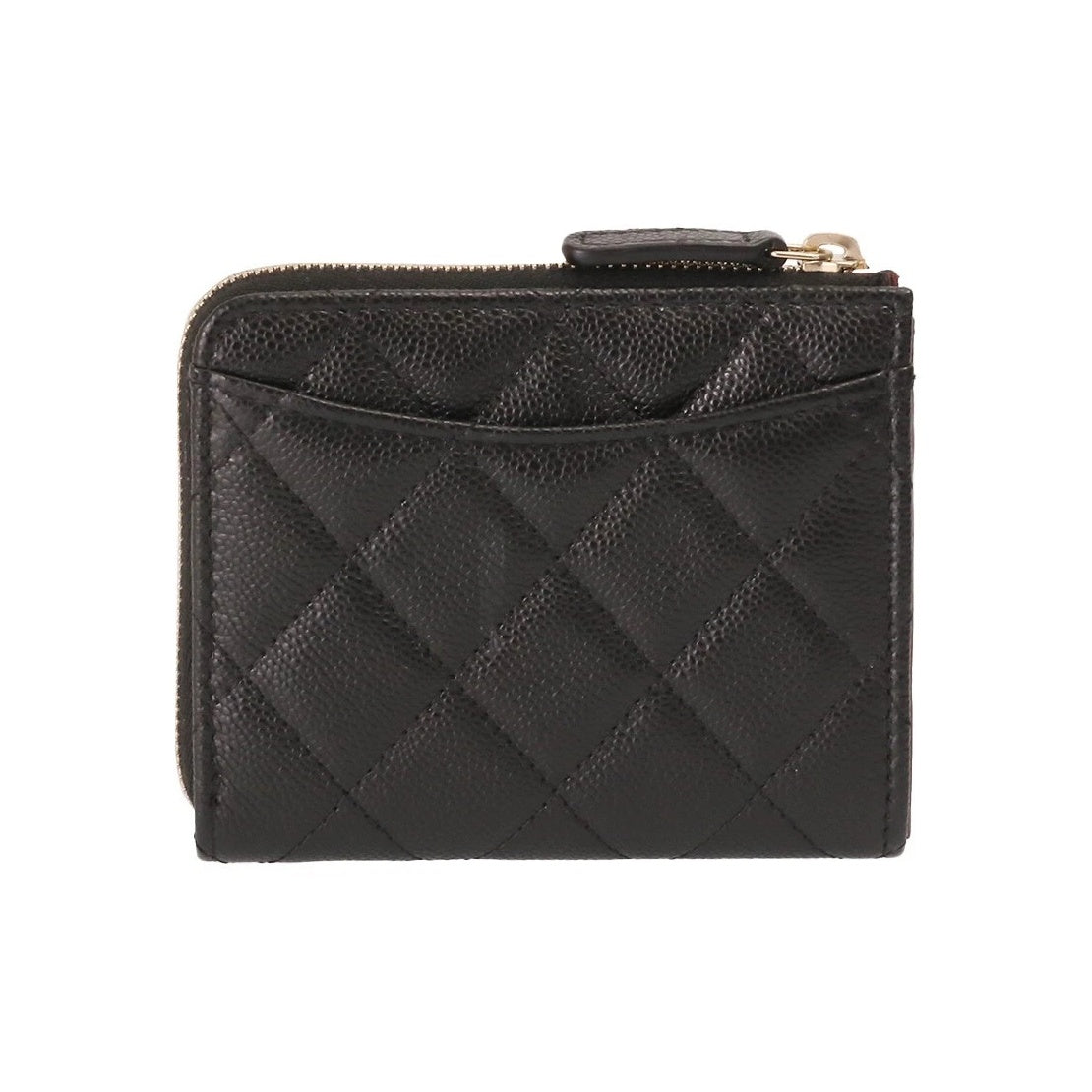 CHANEL 26P Small Quilted Grained Calfskin Wallet, Black, AP3999