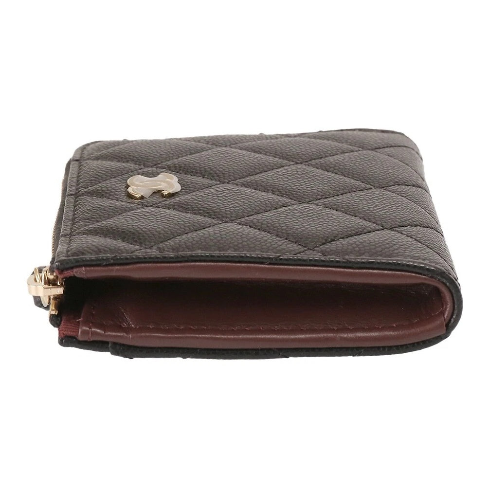 CHANEL 26P Small Quilted Grained Calfskin Wallet, Black, AP3999