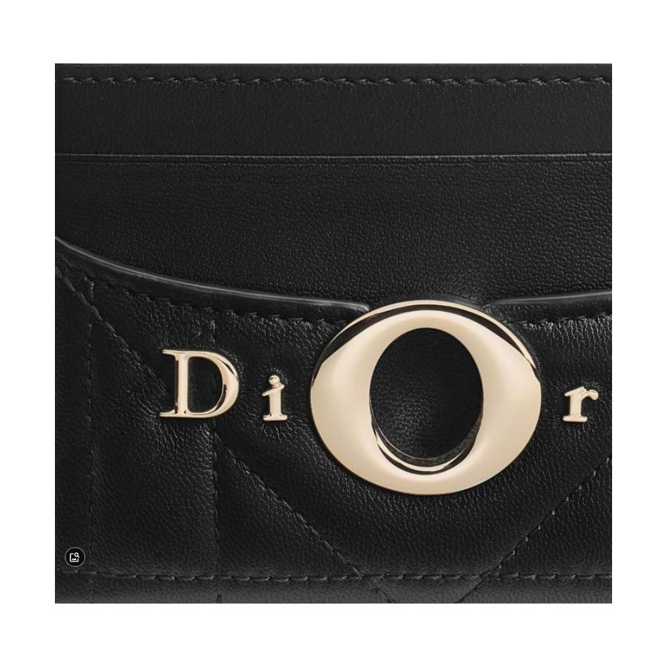 DIOR S2704 Freesia Milly-La-Forêt Sheepskin Card Holder, Black