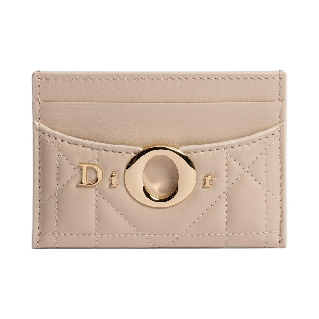 DIOR S2704 Freesia Milly-La-Forêt Sheepskin Card Holder, Dark Beige