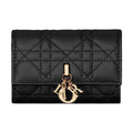 DIOR S0966 My Dior Miss Dior XS Cannage Sheepskin Wallet, Black