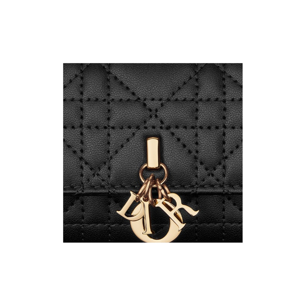 DIOR S0966 My Dior Miss Dior XS Cannage Sheepskin Wallet, Black