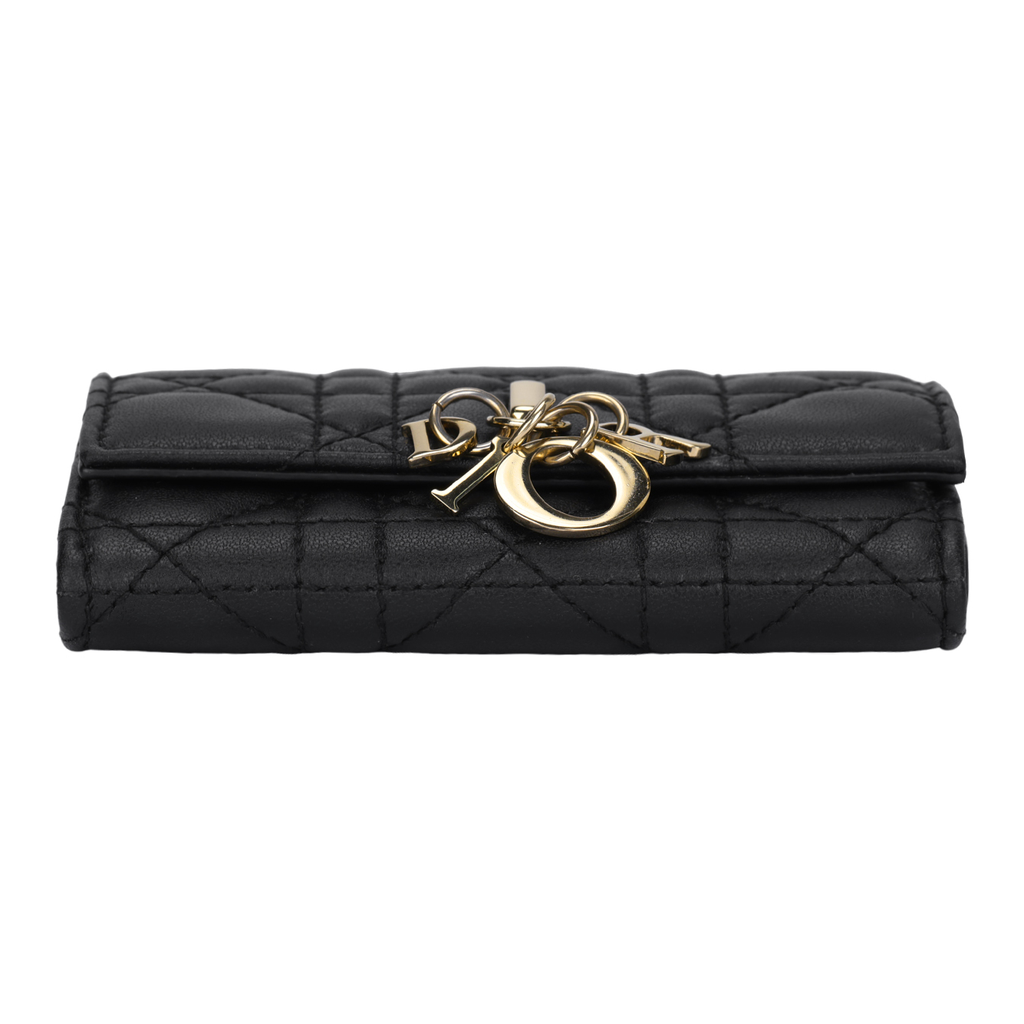 DIOR S0966 My Dior Miss Dior XS Cannage Sheepskin Wallet, Black