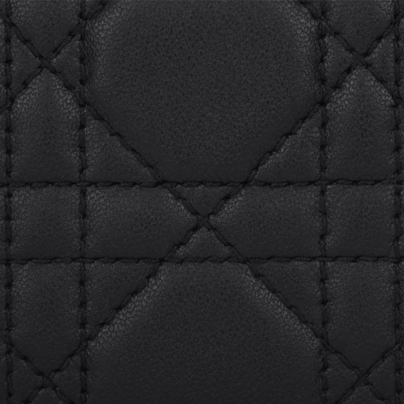 DIOR S0966 My Dior Miss Dior XS Cannage Sheepskin Wallet, Black