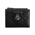 DIOR Lady Dior Dahlia Cannage Sheepskin Wallet, Black, Bow and D.I.O.R. Charms