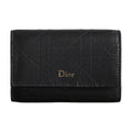 DIOR S4602 Trianon Glycine Flat Cannage Sheepskin Wallet, Black