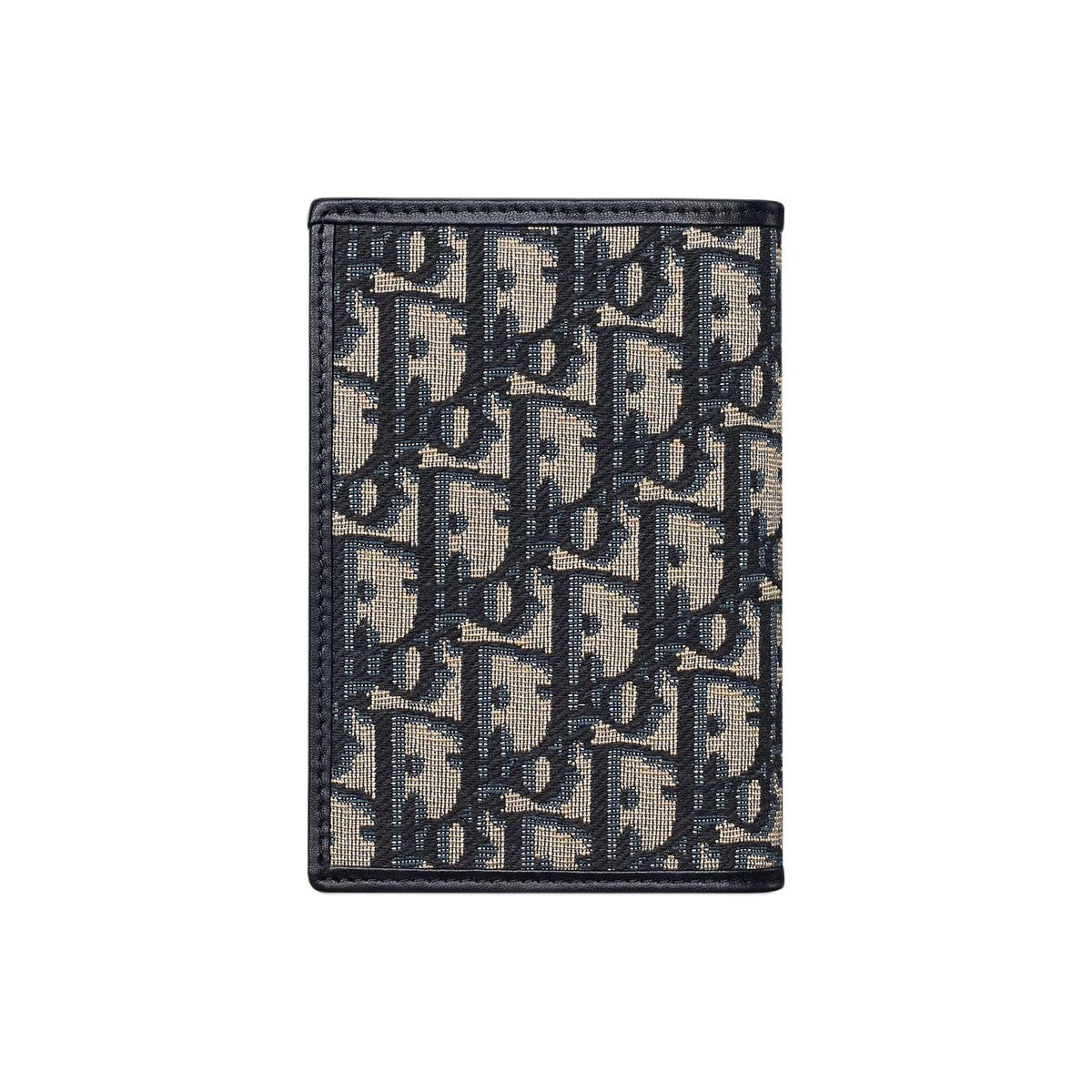 DIOR S2353 30 Montaigne Oblique Cotton and Cowhide Passport Holder, Blue