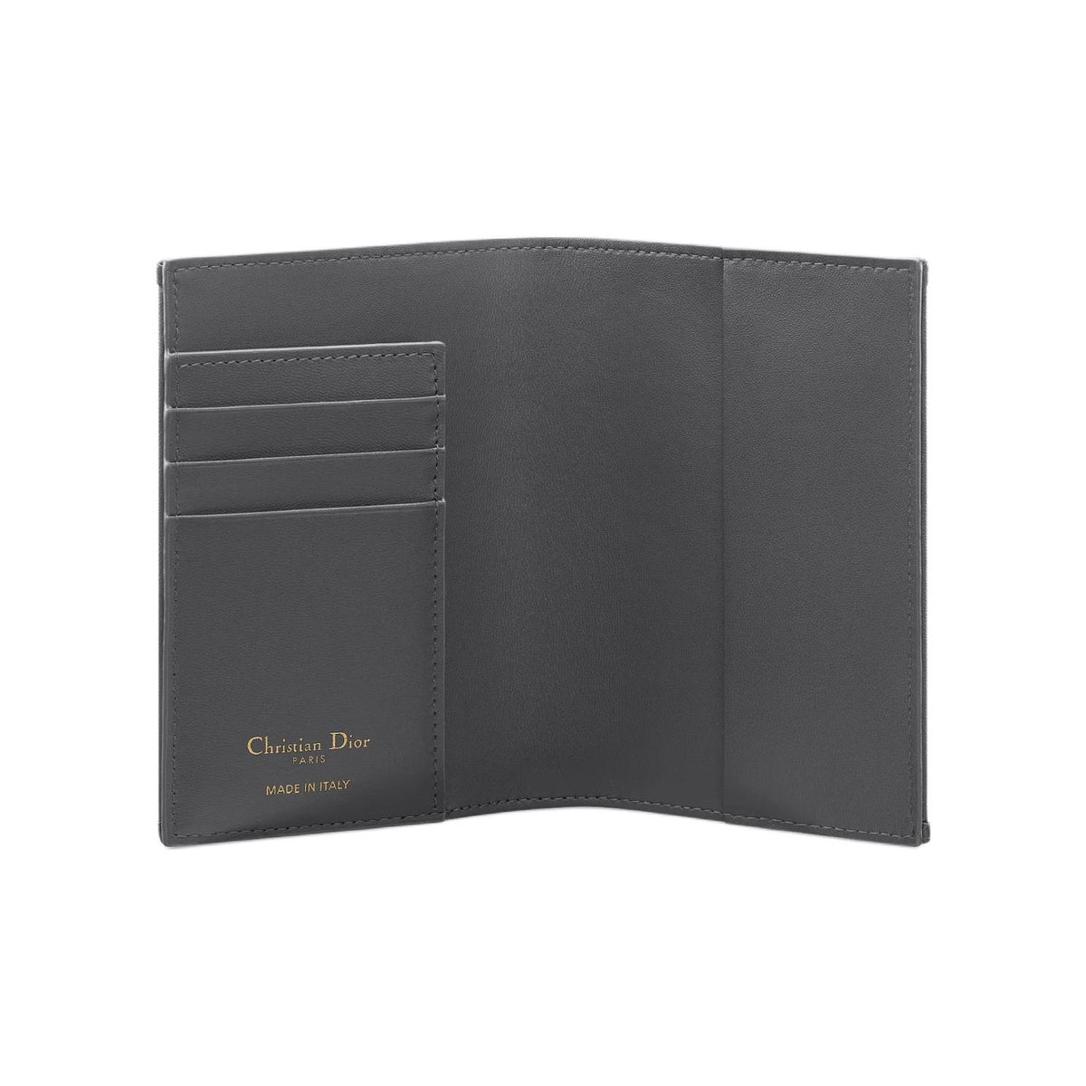 DIOR S2353 30 Montaigne Denim Passport Holder, Gray, Metal CD Logo
