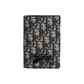 DIOR S2505 Oblique Bow Cotton and Cowhide Passport Holder, Blue