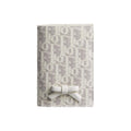 DIOR S2505 Oblique Promenade Qixi Cotton and Calfskin Passport Holder, Gray