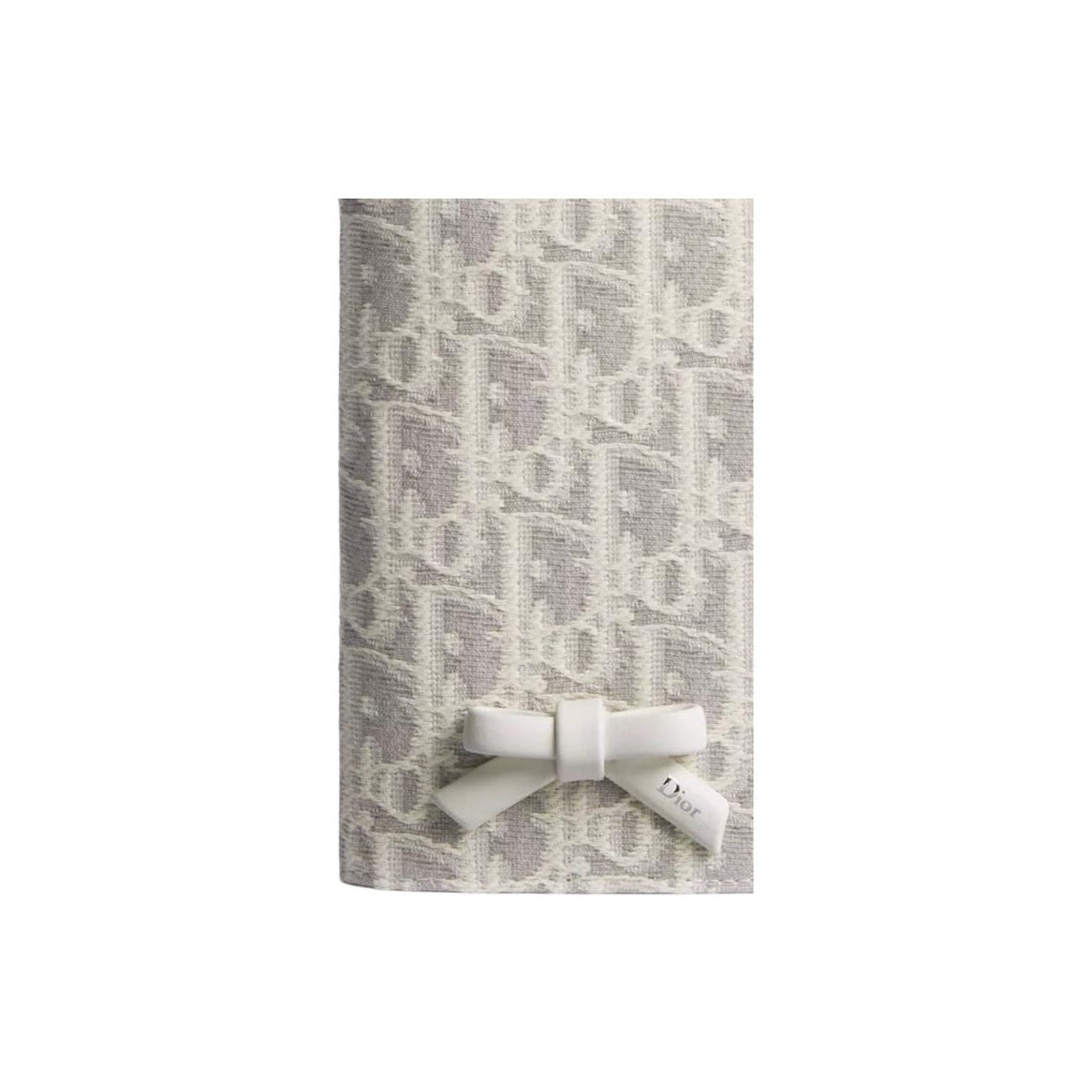 DIOR S2505 Oblique Promenade Qixi Cotton and Calfskin Passport Holder, Gray