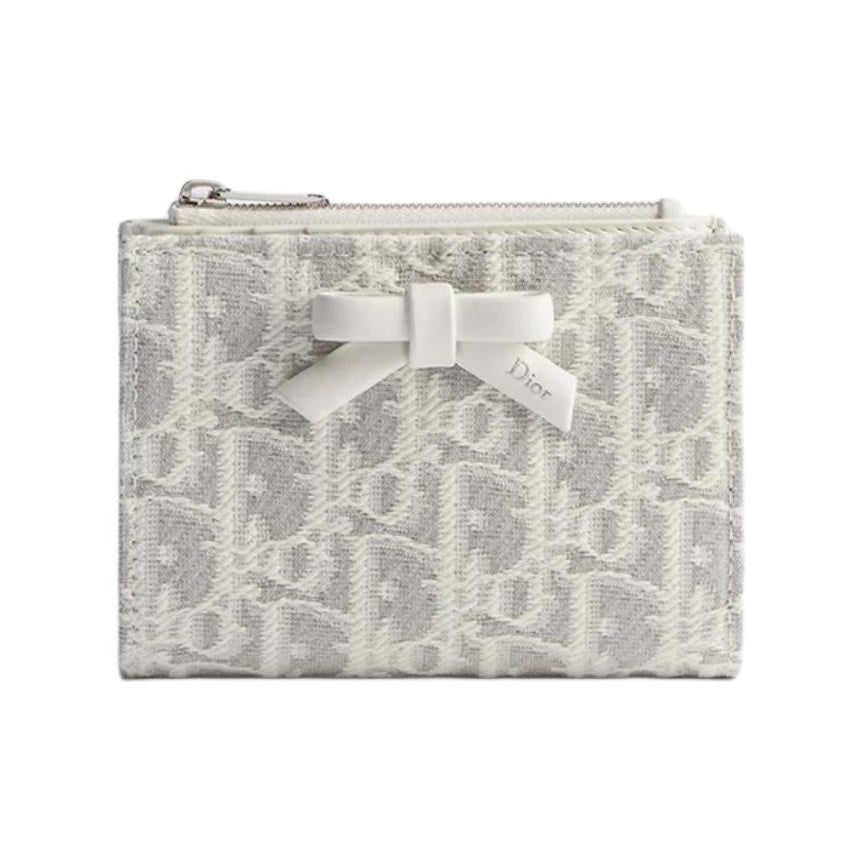 DIOR S2503 Dahlia Oblique Bow Cotton Jacquard Wallet