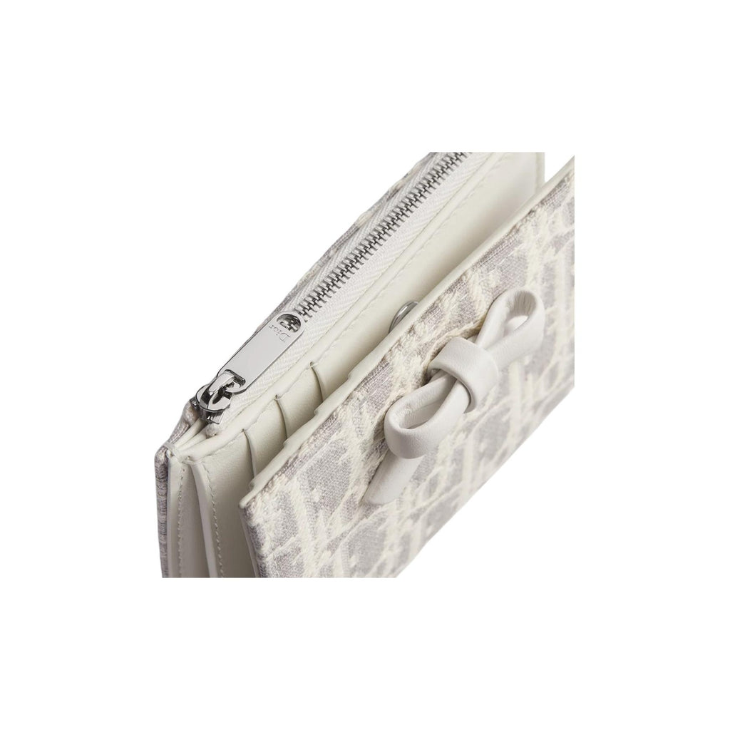 DIOR S2503 Dahlia Oblique Bow Cotton Jacquard Wallet