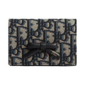 DIOR S2508 Oblique Bow Glycine Cotton and Cowhide Wallet, Blue
