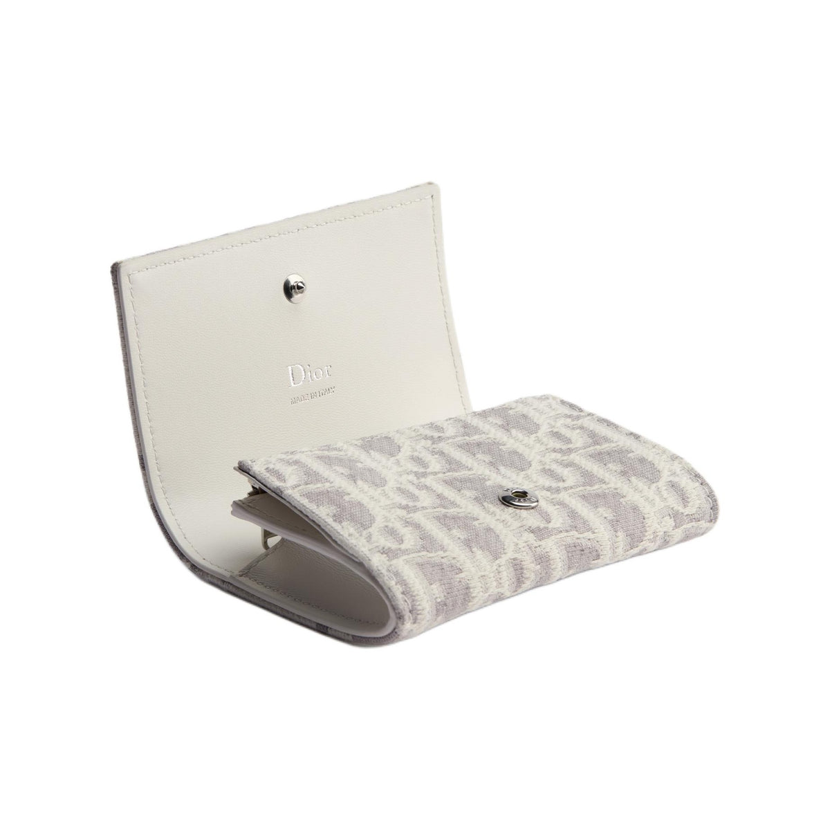 DIOR S2508 Oblique Promenade Glycine Wallet, Cream and Gray