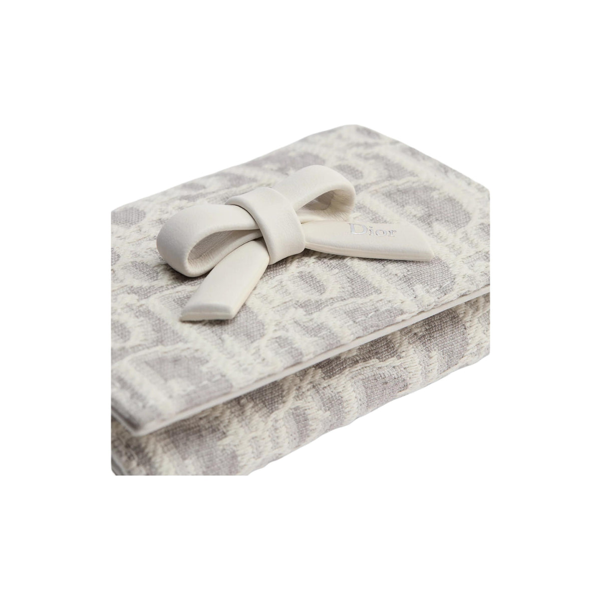 DIOR S2508 Oblique Promenade Glycine Wallet, Cream and Gray