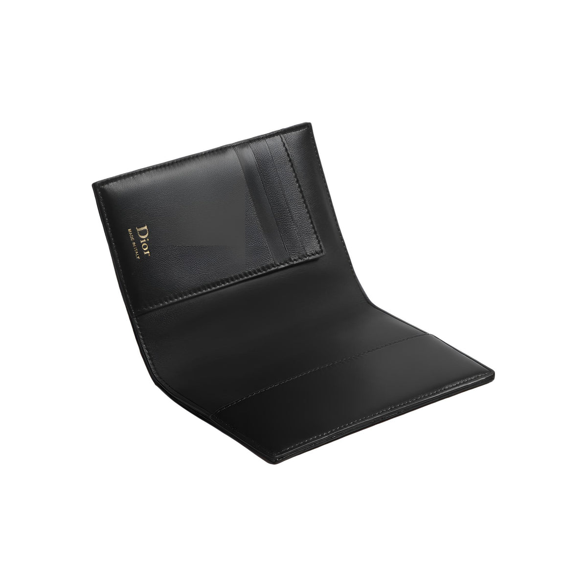 DIOR S2626 Lady Dior Lambskin Passport Holder, Black, Leather Bow