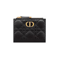 DIOR S5173 Caro Cannage Calfskin Wallet, Black