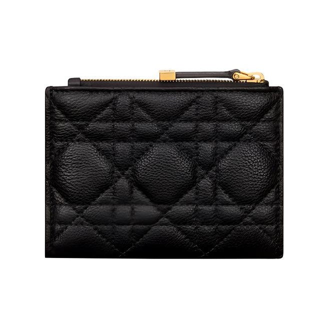 DIOR S5173 Caro Cannage Calfskin Wallet, Black