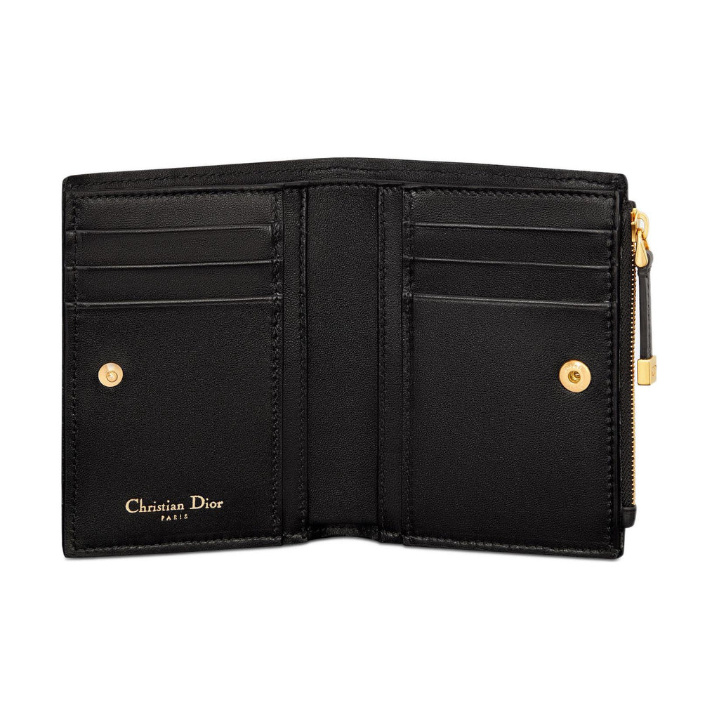 DIOR S5173 Caro Cannage Calfskin Wallet, Black