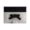 DIOR S2604 Lady Dior Freesia Sheepskin Card Holder, Cream and Black