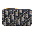 DIOR Travel Oblique Jacquard Zip Key Pouch in Blue - S2177