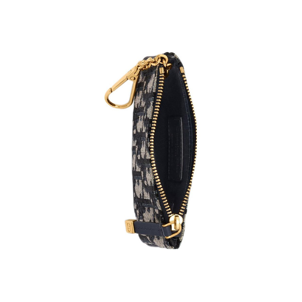 DIOR Travel Oblique Jacquard Zip Key Pouch in Blue - S2177