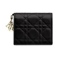 DIOR Lady Dior Mini Sheepskin Flap Wallet in Black - S0178