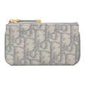 DIOR Travel Signature Print Cotton Key Pouch in Gray - S2177