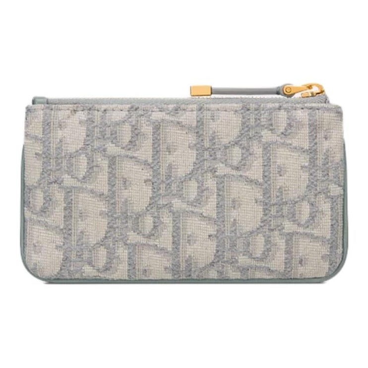 DIOR Travel Signature Print Cotton Key Pouch in Gray - S2177