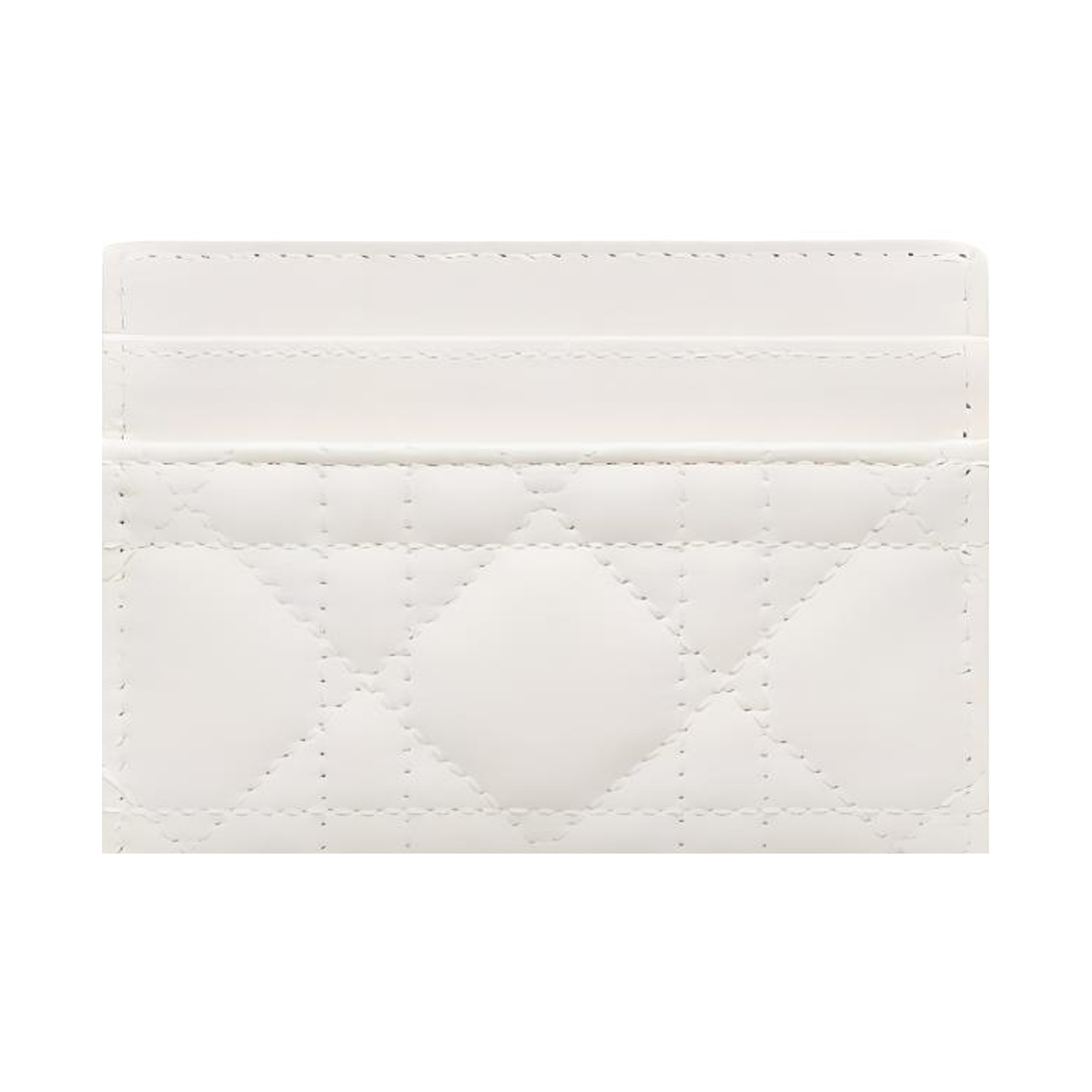 DIOR Jolie Cannage Sheepskin Card Holder in White - S3103