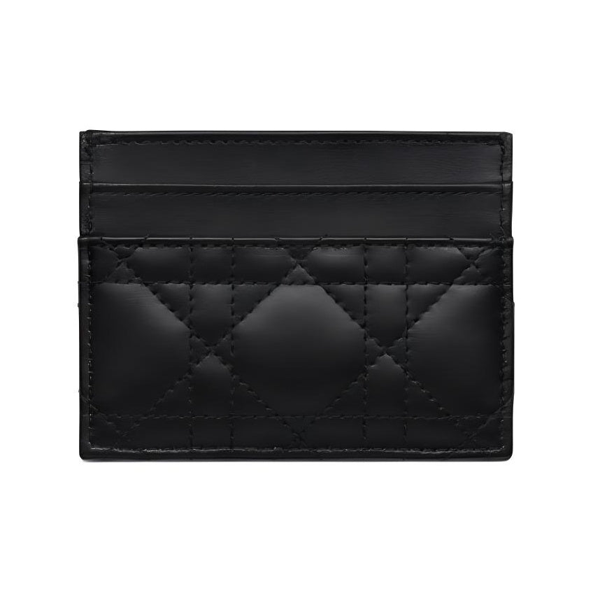 DIOR Jolie Sheepskin Card Holder with CD Logo in Black - S3103