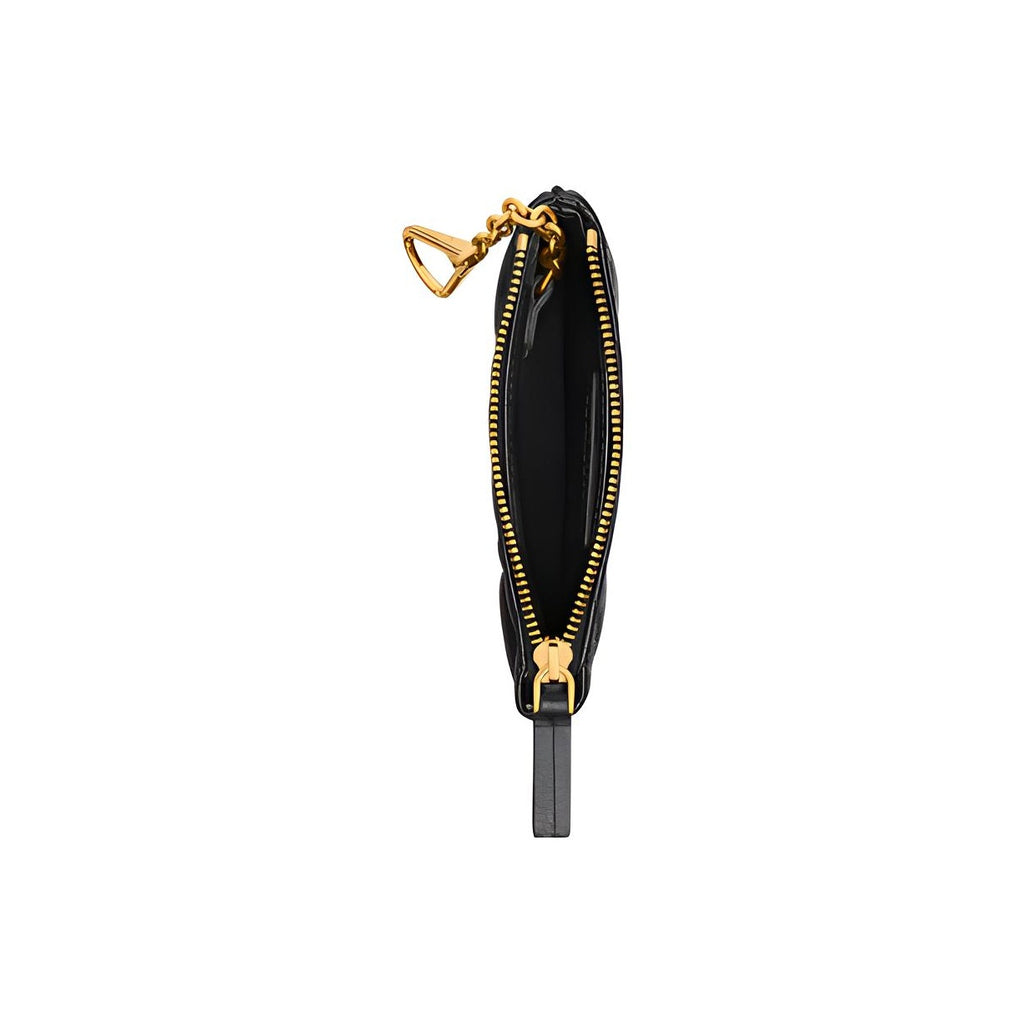 DIOR Caro Cannage Quilted Calfskin Zip Key Pouch in Black - S5158
