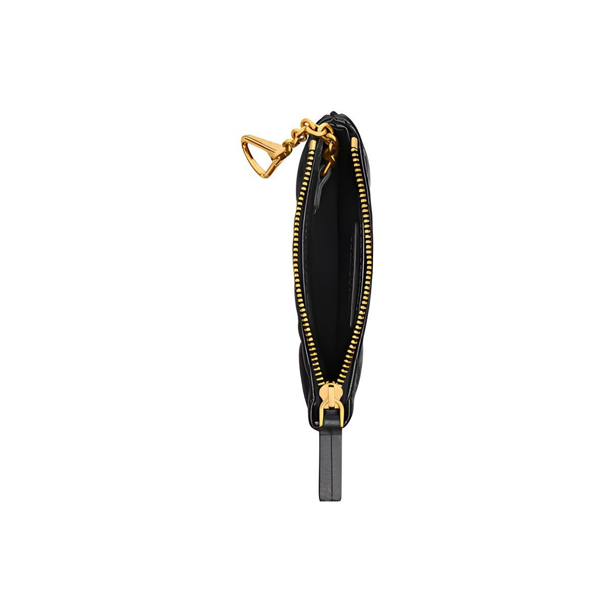 DIOR Caro Cannage Quilted Calfskin Zip Key Pouch in Black - S5158