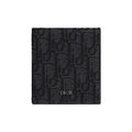 DIOR Oblique Jacquard Vertical Bifold Wallet in Black - H072