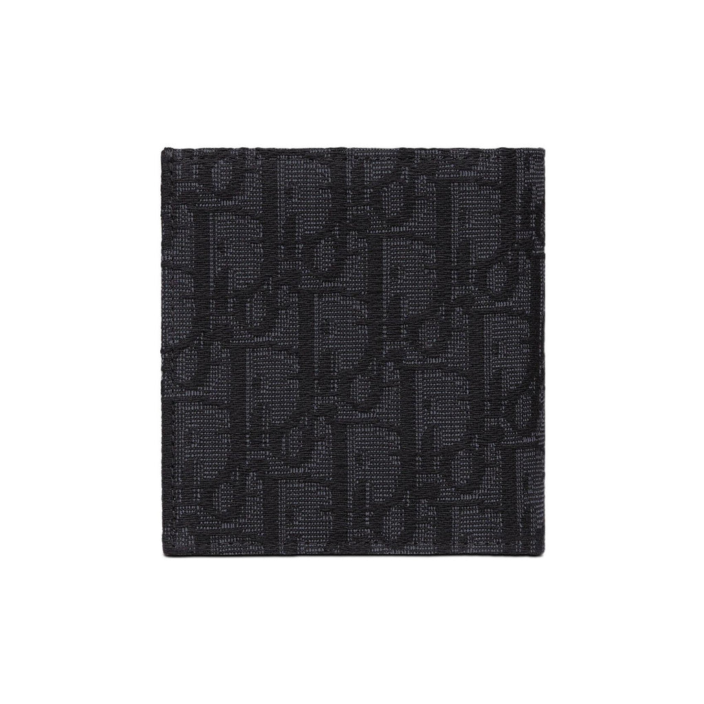 DIOR Oblique Jacquard Vertical Bifold Wallet in Black - H072