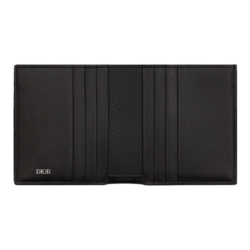 DIOR Oblique Jacquard Vertical Bifold Wallet in Black - H072