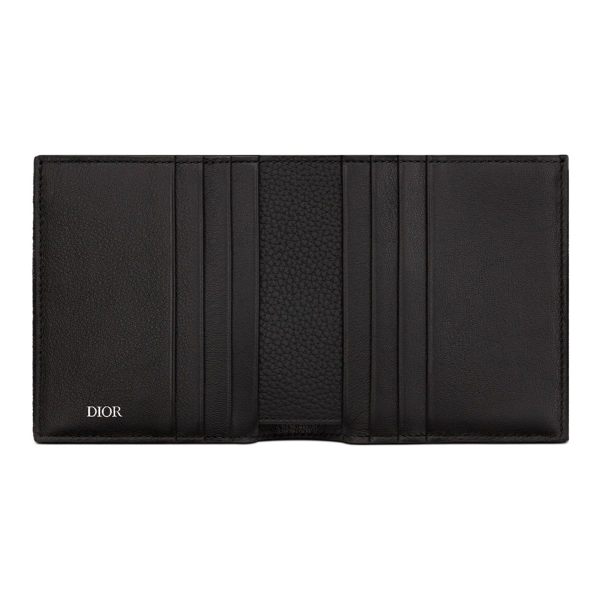 DIOR Oblique Jacquard Vertical Bifold Wallet in Black - H072
