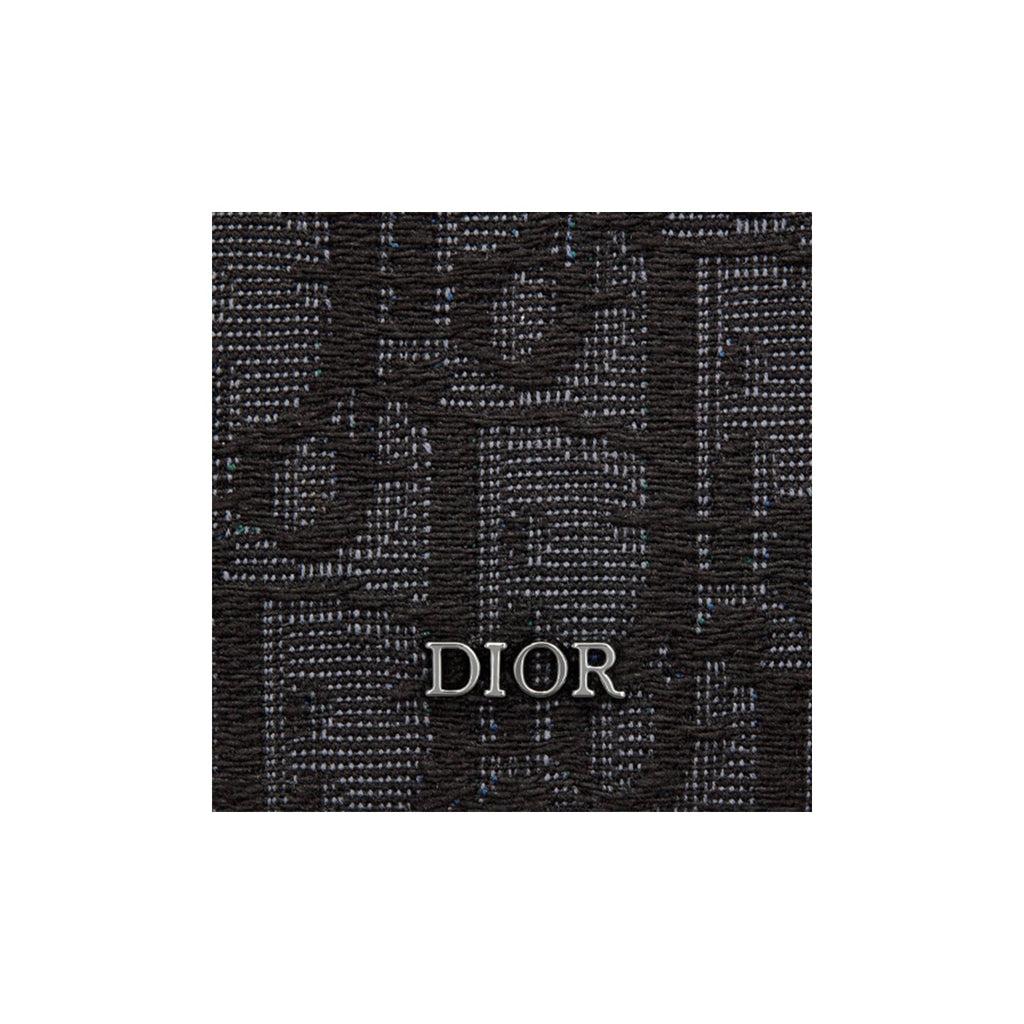 DIOR Oblique Jacquard Vertical Bifold Wallet in Black - H072