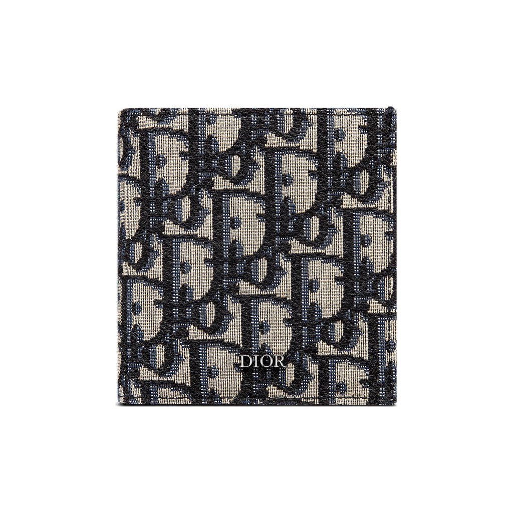 DIOR Oblique Jacquard Vertical Wallet in Beige and Black - H072