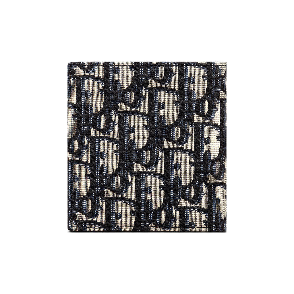 DIOR Oblique Jacquard Vertical Wallet in Beige and Black - H072